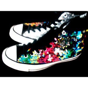 Converse Unisex Adults Hi Pride Sequined Rainbow All-Stars (Men's 8 Women's 10)